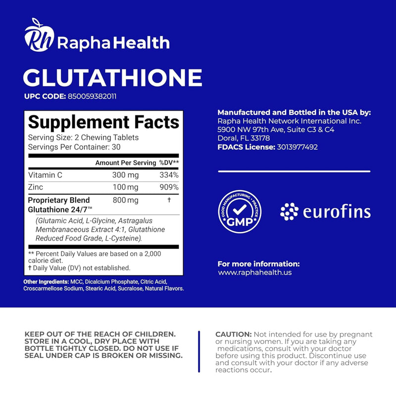 Glutathione Supplements with Vitamin C & Zinc | Advanced Antioxidant | Each serving delivers 300 mg of Vitamin C and 100 mg of Zinc - Immune Support 60 Count (Pack of 1)