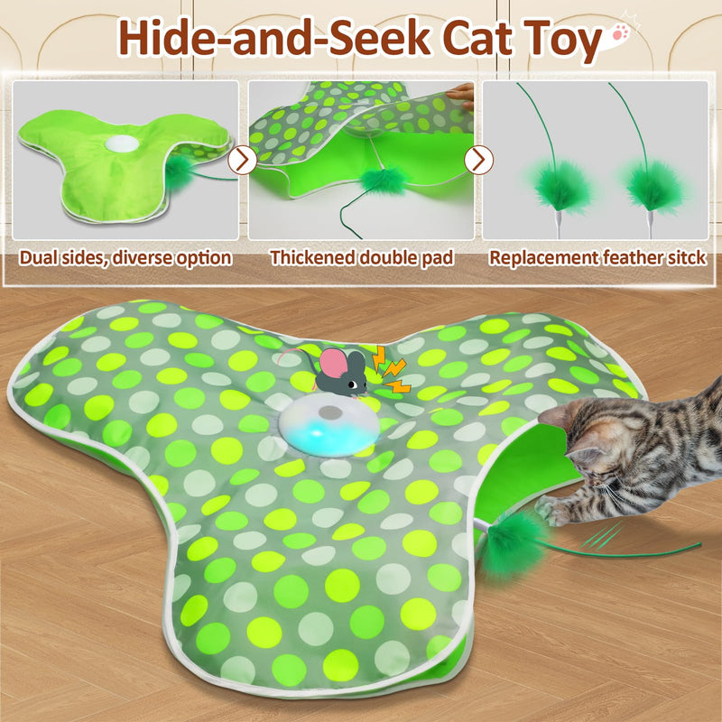 Interactive Cat Toy, Automatic Cat Toys for Indoor Cats, Hide and Seek Cat Toy with Motion Activated, Moving Feather, Chirping, USB Rechargeable - BeesActive Australia