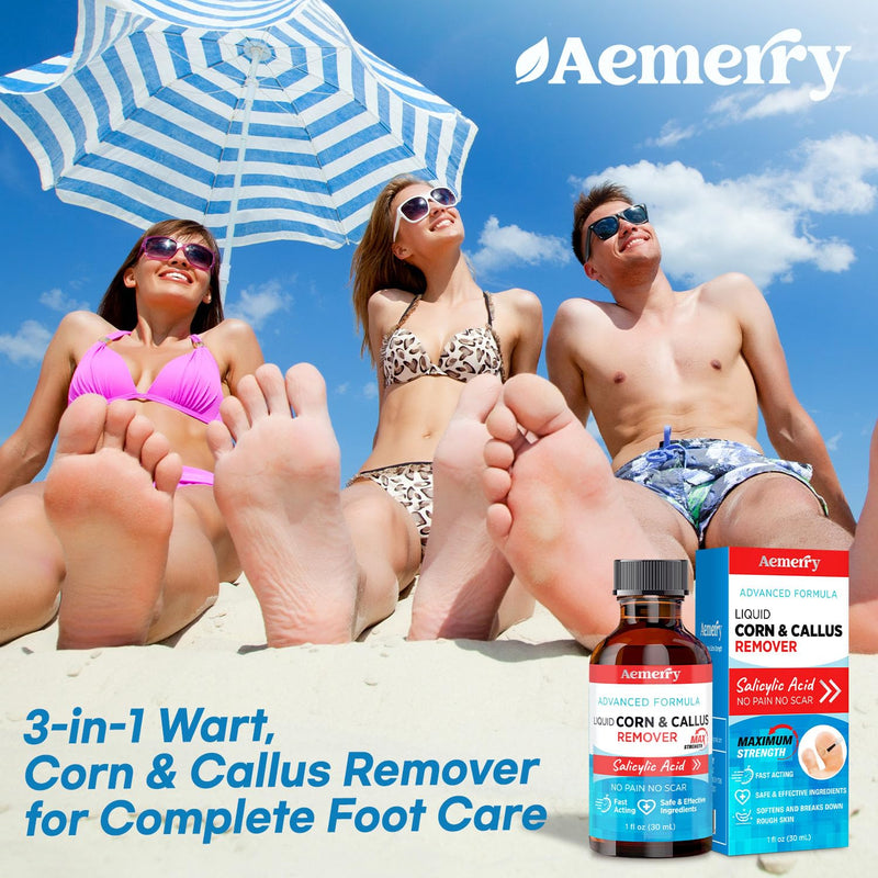 Corn Removers for Toes Foot: Liquid Salicylic Acid 17% Corns Calluses Removal Extra Strength, Fast Acting Corn Remover for Feet Fingers. 30ml Vanilla 1 Ounce - BeesActive Australia
