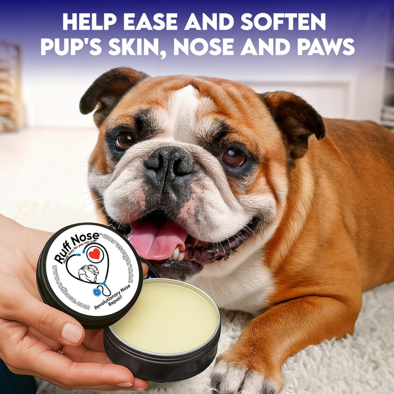 Dog Nose & Paw Balm (4 oz) - RuffNose Natural Moisturizer with Shea, Coconut & Cocoa Butter - Helps Condition Dry, Rough Paws and Noses - Suitable for Daily Use, All Breeds - Made in the USA 4 oz.