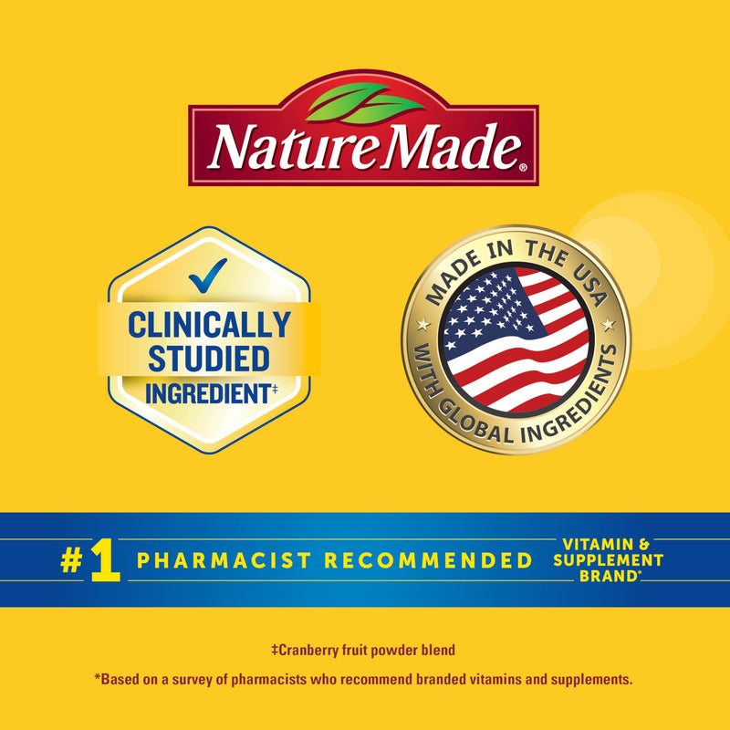 Nature Made Cranberry with Vitamin C Gummies for Adults, 50 Gummies | Cranberry Supplement for Urinary Tract Health for Women and Men, Antioxidant Support, Mixed Berry Flavor, 25 Day Supply
