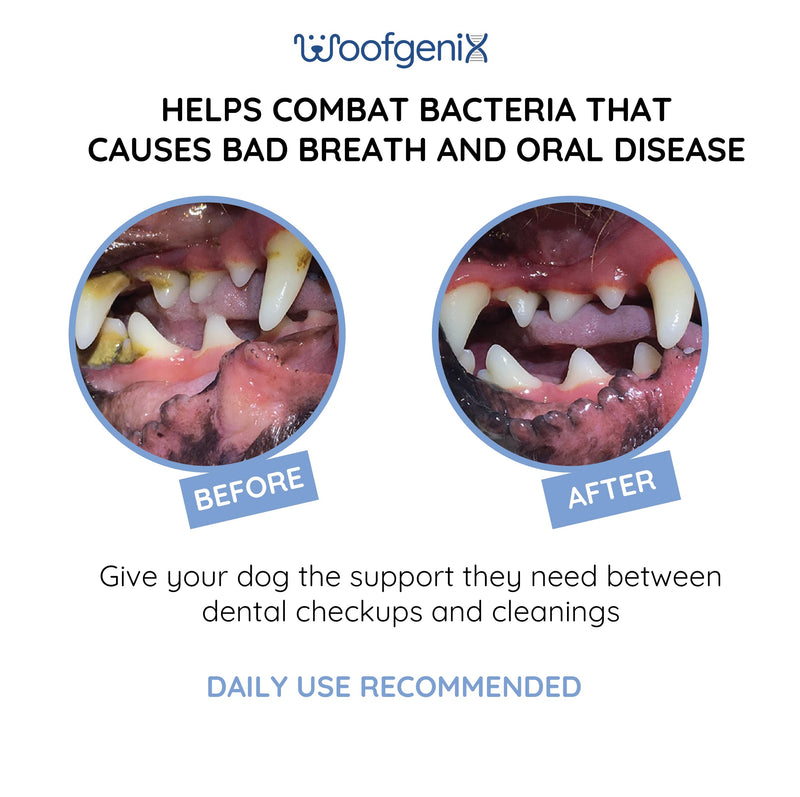Dog Teeth Cleaning Gel - Canine Tooth Brushing Alternative - Vet Reviewed to Eliminate Plaque, Tartar & Bad Breath - Breath Freshener - Natural Peppermint (60 Day Supply)