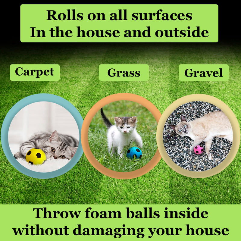 CoCoo Sponge Cat Balls, 1.5 - Inches, Soft Foam Soccer Balls for Exercise and Interactive Activity, Sturdy, Bouncy Balls for Feline (12 Pieces) Sponge Soccer (12 Pcs) - BeesActive Australia
