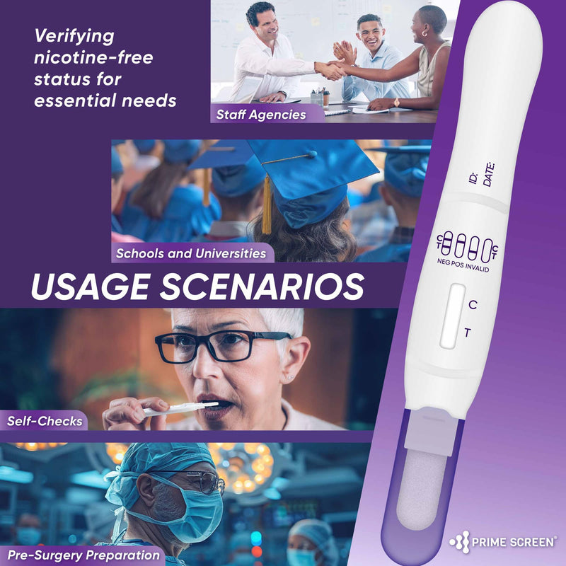 Prime Screen¬Æ T-Swab Cotinine (COT) Oral Fluid Test- Saliva Nicotine Smoking Test‚Äì One-Step Nicotine Detection [5 Pack]