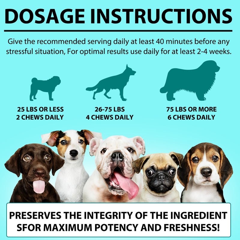 Calming Chews for Dogs with Anxiety and Stress - 60 Soft Dog Calming Treats - Storms, Barking, Separation - Valerian Root - Melatonin, Dog Anxiety Relief (Peking Duck) Peking Duck
