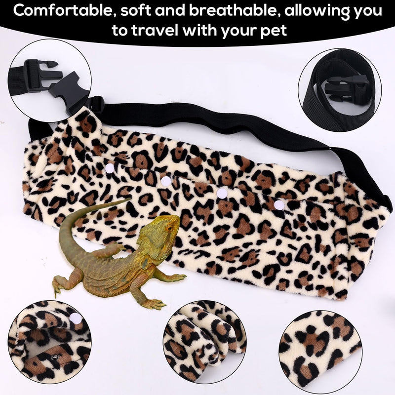 Bearded Dragon Backpack and Leash with Wings, Leather Adjustable Lizard Leash Reptile Carrier Harness Pet Reptile Backpack with Wing Accessories for Outdoor Walking Travel Rest - BeesActive Australia