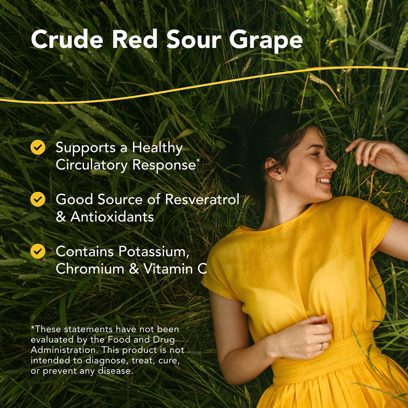 NORTH AMERICAN HERB & SPICE Resvital - 90 Capsules - Crude Red Sour Grape - Supports a Healthy Circulatory Response - Natural-Source Antioxidants & Vitamin C - Non-GMO - 45 Servings