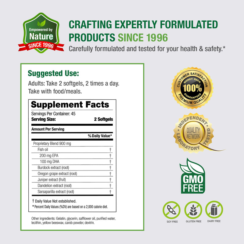 Bell Clear Skin Lifestyle Products | Works from The Inside by Providing The nutrients Needed for Healthy, Vibrant Skin | Sold Directly by The Manufacturer | EPA & DHA with burdock, dandelion & sarsaparilla to nourish, hydrate & glow from within, suppor...