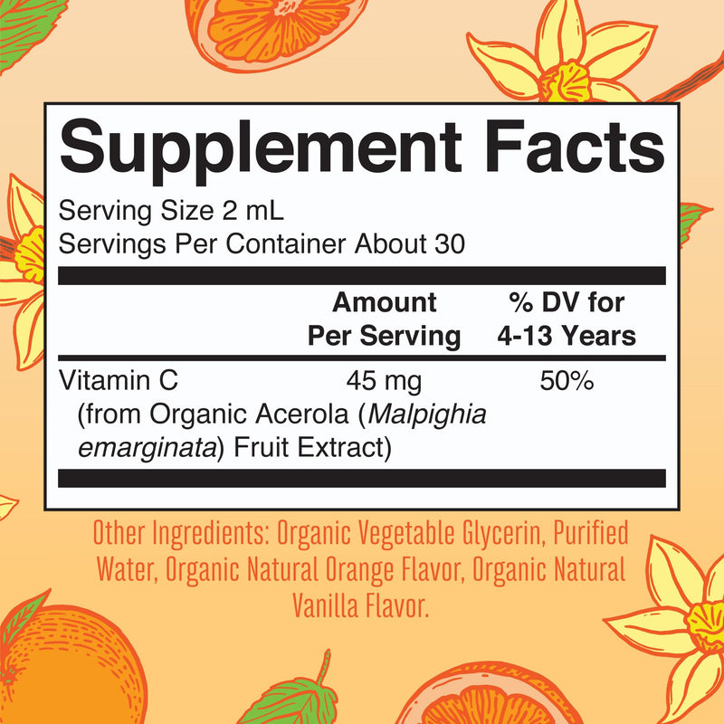 MaryRuth Organics USDA Organic Kids Vitamin C Drops | Vegan Vitamin C Immune Support Supplement for Ages 4-13 | Immune Support & Overall Health | Vitamin C from Organic Acerola Fruit Extract | 2oz - BeesActive Australia