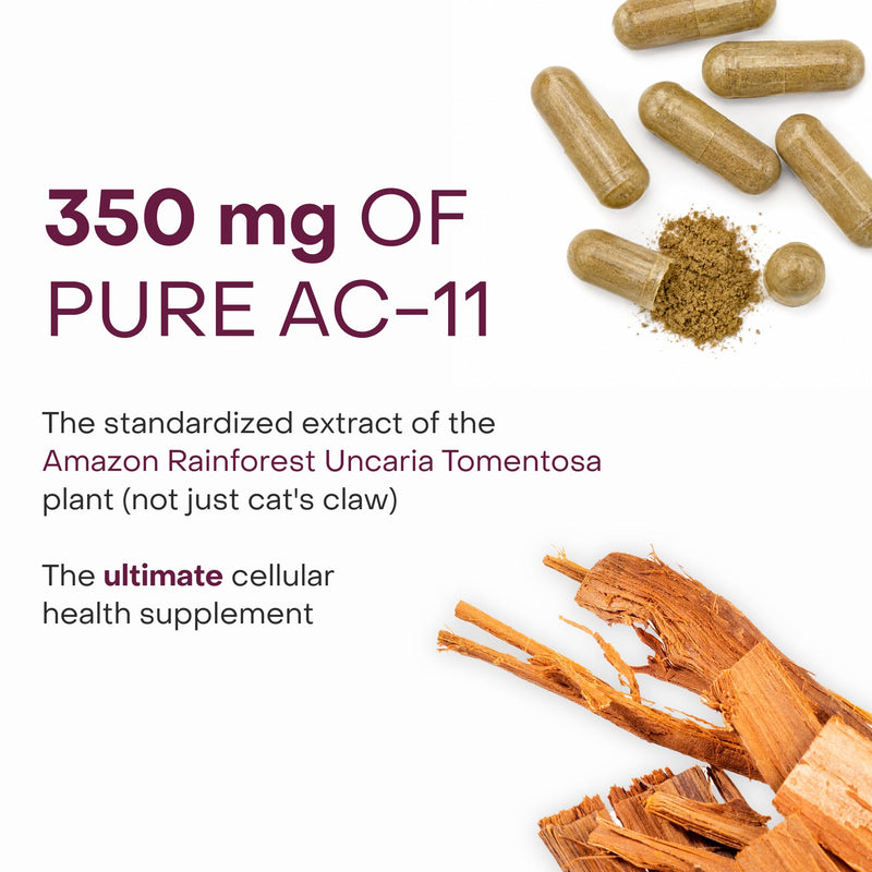 Healthycell Telomere Length Supplement - AC-11, Astragalus & Resveratrol | Anti-Aging Telomere Lengthening Supplements with Phytonutrients & Vitamins for Cellular Health - 30 Capsules, Grape Flavored Capsule