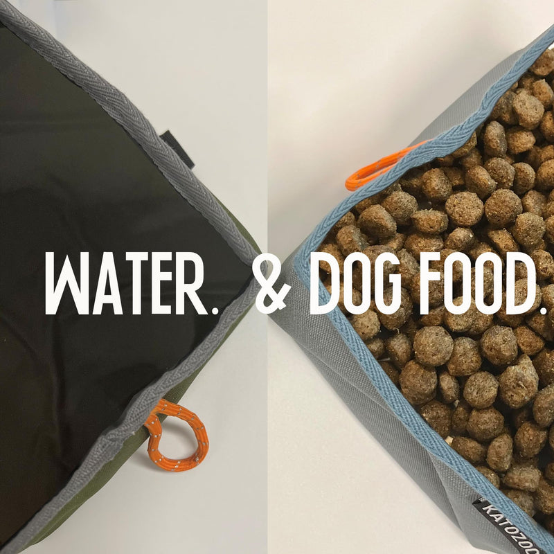 Travel Dog Bowls, 2 Pack 60oz Collapsible Dog Bowls for Food and Water Green+Grey - BeesActive Australia
