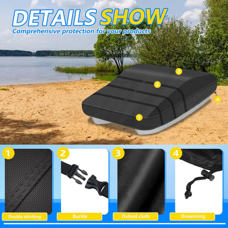 Paddle Boat Cover, Durable Outdoor Pond Boat Chair Cover,600D Heavy Duty Waterproof/UV Protective Covers for Prowler Bass Boat, All-Weather, Black - BeesActive Australia
