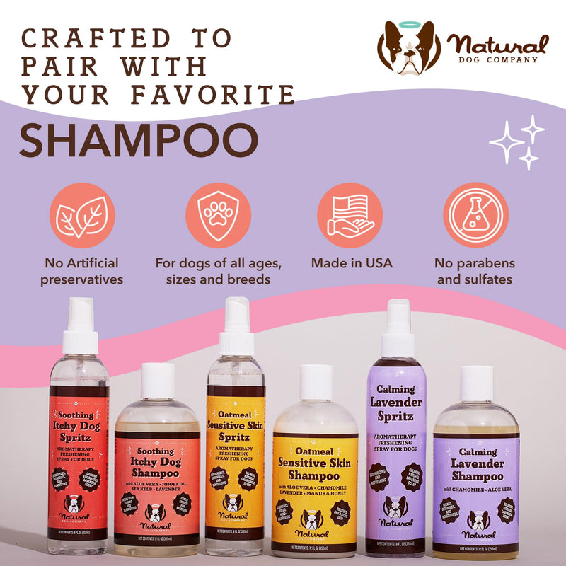 Natural Dog Company Calming Lavender Spritz for Dogs, 8oz – Deodorizing & Moisturizing, Soothes Skin, Conditions Coat, Hypoallergenic, Alcohol-Free, USA Made - BeesActive Australia