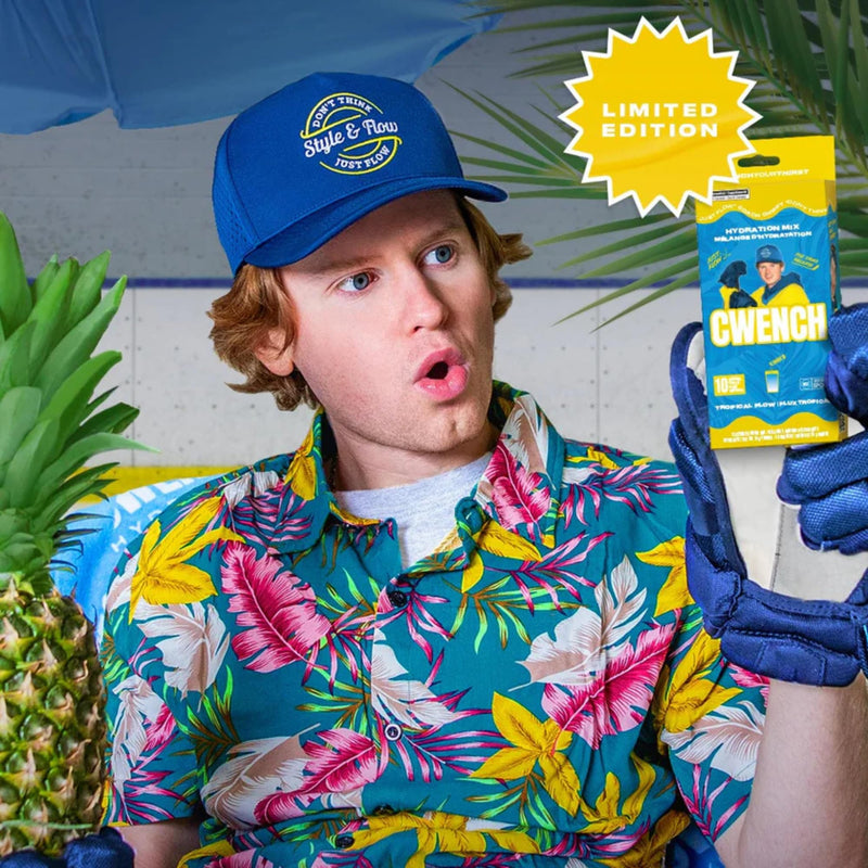 Cwench Electrolyte Hydration Powder Tropical Flow Pineapple Yuzu 10 Count | Amino Acids, Vitamin B, Vegan, Gluten Free, Drink Mix 0.25 Ounce (Pack of 10)