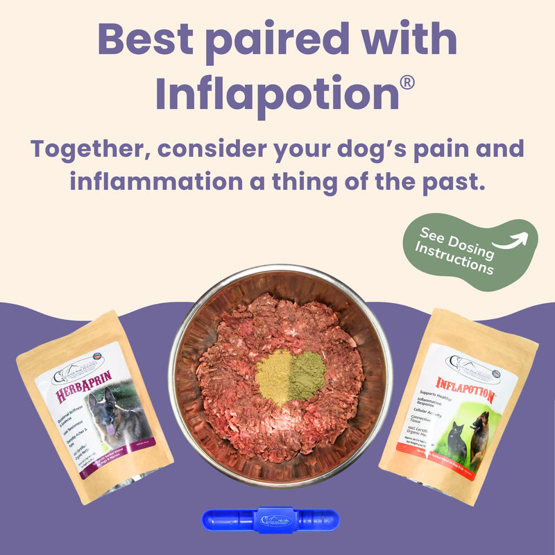 Glacier Peak Holistics HerbAprin - Natural Pain Relief for Dogs, Organic Herb Blend for Arthritis, Aches, Pains, Inflammation, Mobility Support, and Hip & Joint Discomfort - 3oz (90 Servings) - PawsPlanet Australia