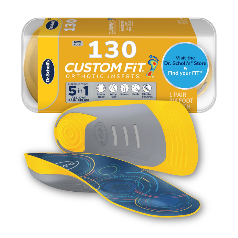 Dr. Scholl’s Custom Fit Orthotics 3/4 Length Arch Support Shoe Inserts - Plantar Fasciitis Relief Insoles for Men and Women, Immediate All-Day Total Lower Body Pain Relief, FSA HSA Eligible, CF130