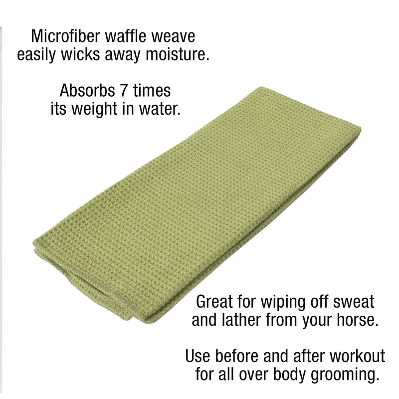 ECP Equine Comfort Products Waffle Weave Wipe Down Cloth Olive - BeesActive Australia