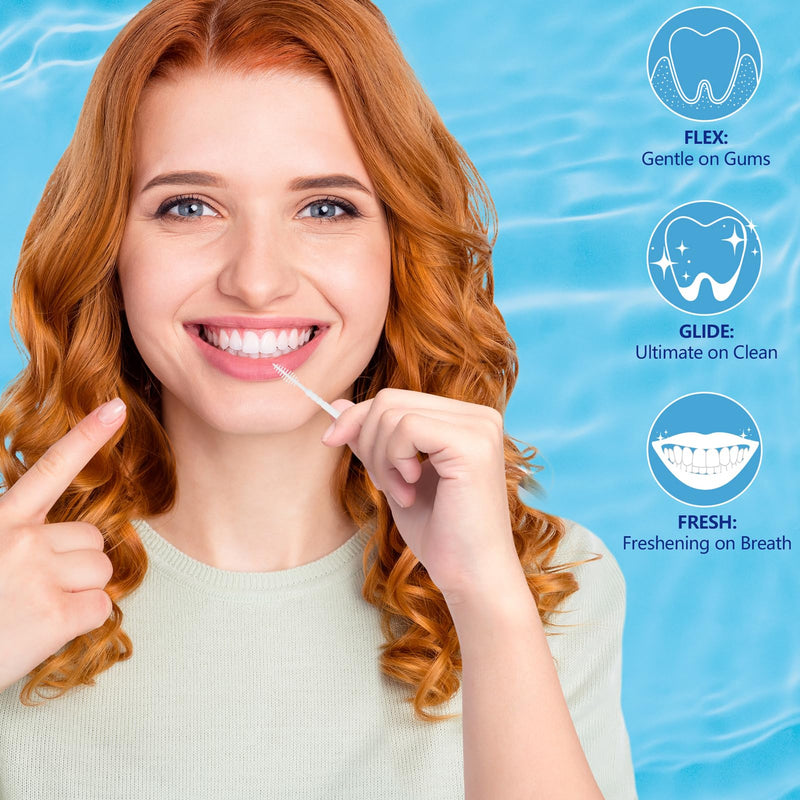 Brushpicks Interdental Toothpicks,Soft Bristle Dental Floss Picks Toothpicks,Helps Removes Plaque and Debris Between Your Teeth 300PCS (Pack of 1) 1 Count (Pack of 300) - BeesActive Australia