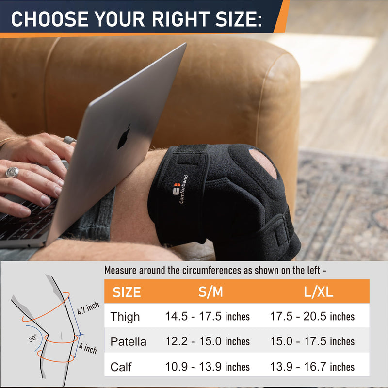 Adjustable Hinged Knee Brace – Dual Side Hinges for ACL, PCL, MCL Injury Support, Meniscus Tear, Arthritis Pain Relief, Post-Surgery Recovery (Black, S/M) Black