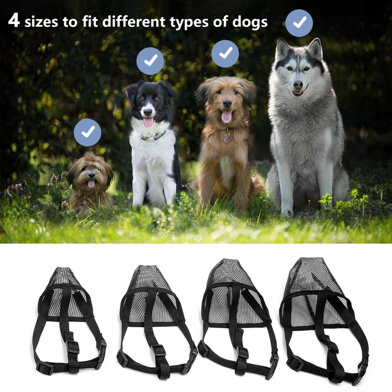 ILEPARK Dog Muzzle with Rounded Mesh, Breathable Muzzle for Small, Medium and Large Dogs, Prevents Eating, Biting and Chewing (L, Black) L - BeesActive Australia