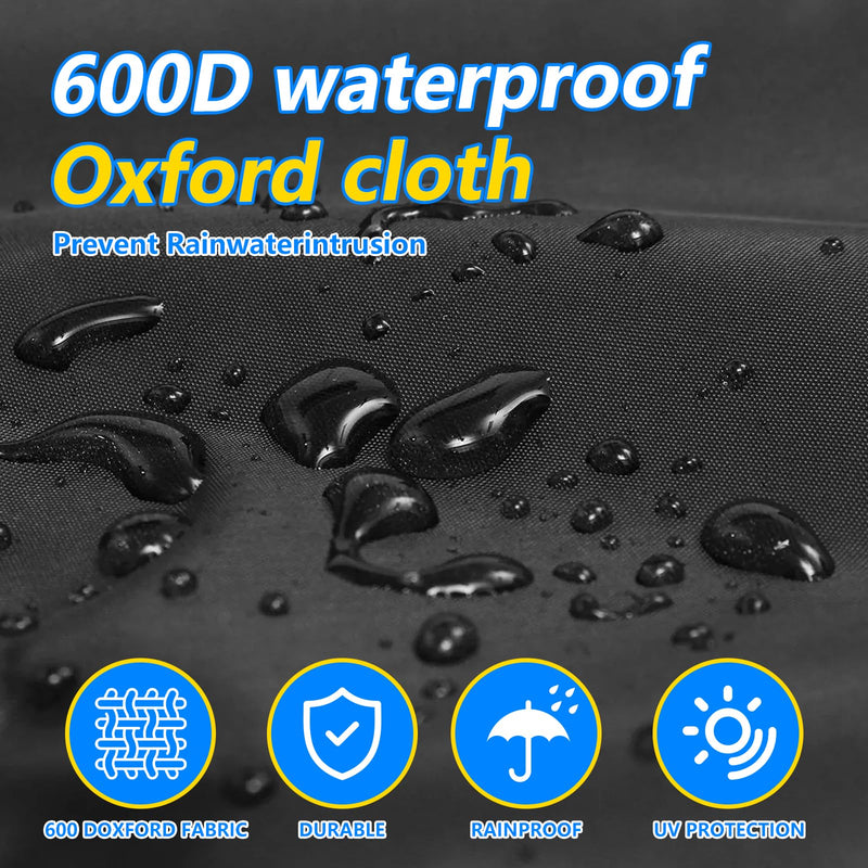 Paddle Boat Cover, Durable Outdoor Pond Boat Chair Cover,600D Heavy Duty Waterproof/UV Protective Covers for Prowler Bass Boat, All-Weather, Black - BeesActive Australia