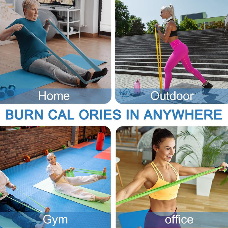 5 Pcs Professional Resistance Bands. Latex-Free, Elastic Band, Work Out Bands, Stretch Bands for Working Out Women or Men, Exercise Bands Set for Physical Therapy, Yoga, Pilates 4.9FT 5 Colour Set