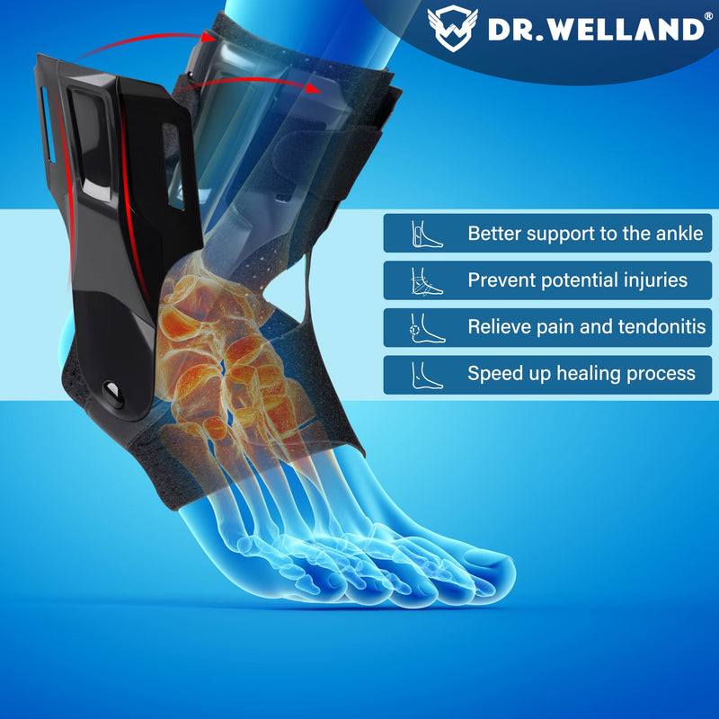 Ankle Brace with Side Stabilizers -Adjustable Ankle Support for Sprains, Sports Injuries, Plantar Fasciitis, Injury Recovery, Best Ankle Support for Running, Basketball, Volleyball (Medium) Medium - BeesActive Australia