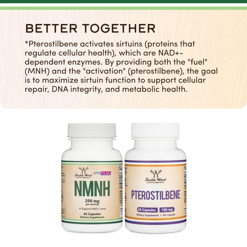 NMNH 250mg Reduced NMN, Cellular Energy + NAD+ Support, 60 Capsules | Cellular Energy + NAD+ Supplement, Novel Higher-Potency Precursor, Skin + Cognitive Wellness, Clean Energy, Made in USA 60 Count (Pack of 1)