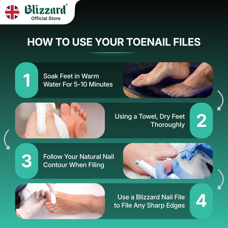 Ingrown Toenail File Set by Blizzard – 3 Piece Double-Ended Tool Kit with Blacks File, Nail Cleaner and Lifter for Cleaning and Care of Ingrown Toenails - Premium Stainless Steel (3) Blacks File/ Cleaner/ Lifter