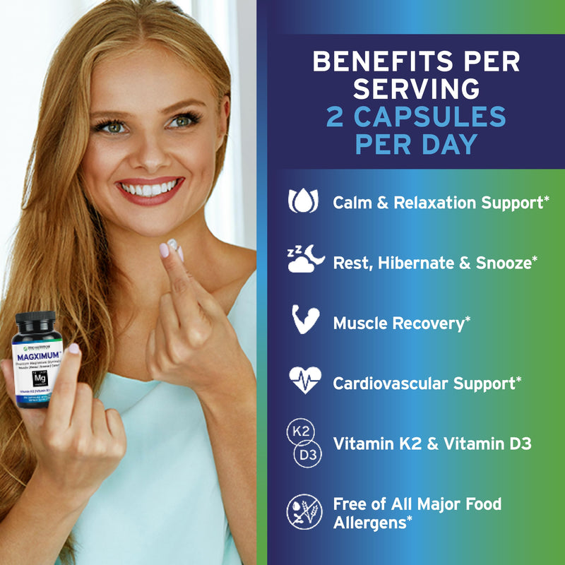 Trio Nutrition Magximum Magnesium Glycinate + Vitamin D3, K2 MK-7 & MCT | MagX magnesium for men and women: 4-in-1 advanced formula, 2-month supply for calm, relaxation, recovery & well-rested.* Magnesium Glycinate with Vitamin K2 & Vitamin D3