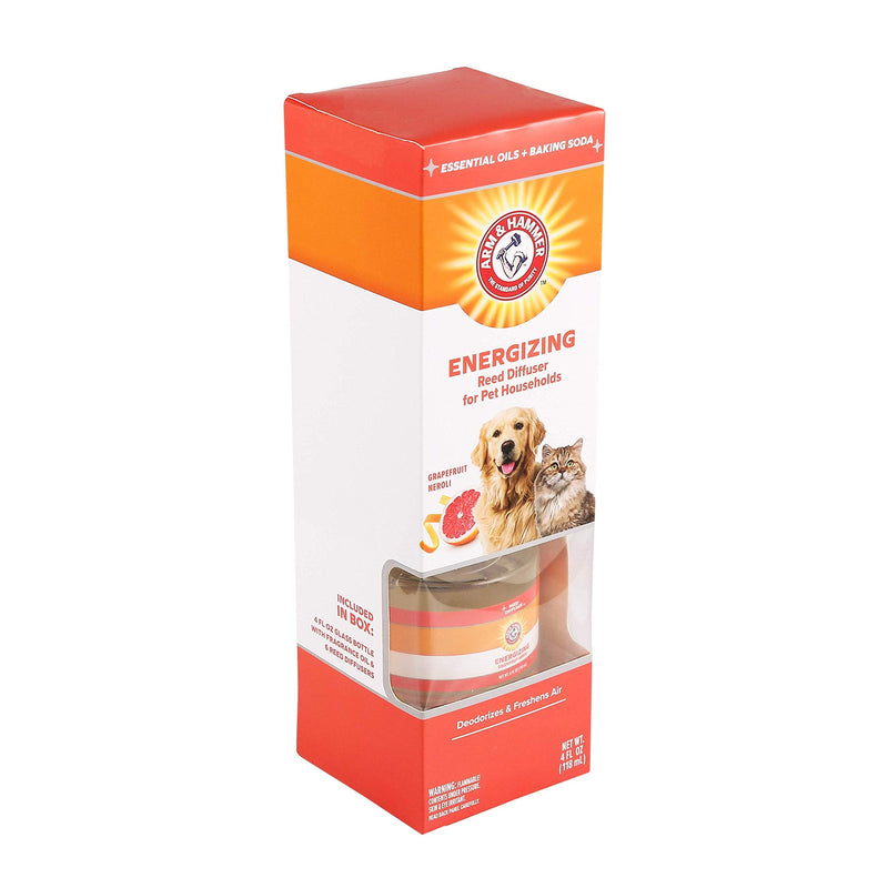 Arm & Hammer for Pets Air Care Energizing Reed Diffuser for Pets | 4 FL Oz Grapefruit Neroli Reed Diffuser to Eliminate Pet Odors | Reed Diffuser for Easy and Effective Pet Odor Elimination - BeesActive Australia