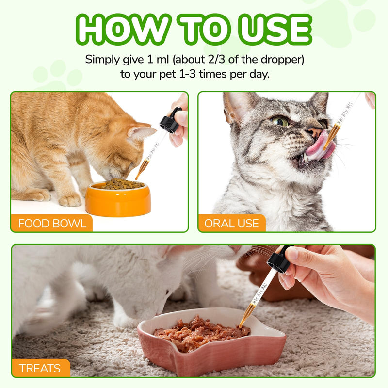 Constipation Relief For Cats，Cat Constipation Treatment With 6 Probiotics,Cat Supplements, Help Digestive & Support Gut Health & Improve Immunity,Suitable For All Breeds & Size 60ml
