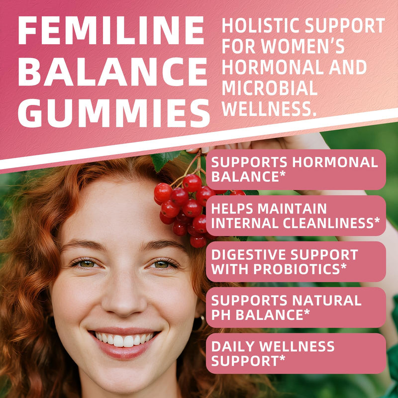 Feminine Probiotic Gummies with Cranberry, 60 Count