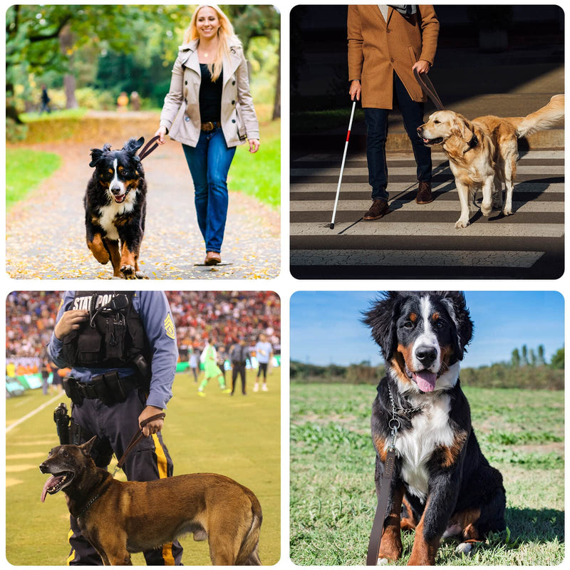 Leather Short Dog Lead, Strong Traffic Pet Lead with 360º Heavy Duty Metal Hook, Short Dog Leash for Big Large Medium Dogs Training and Walking. - BeesActive Australia