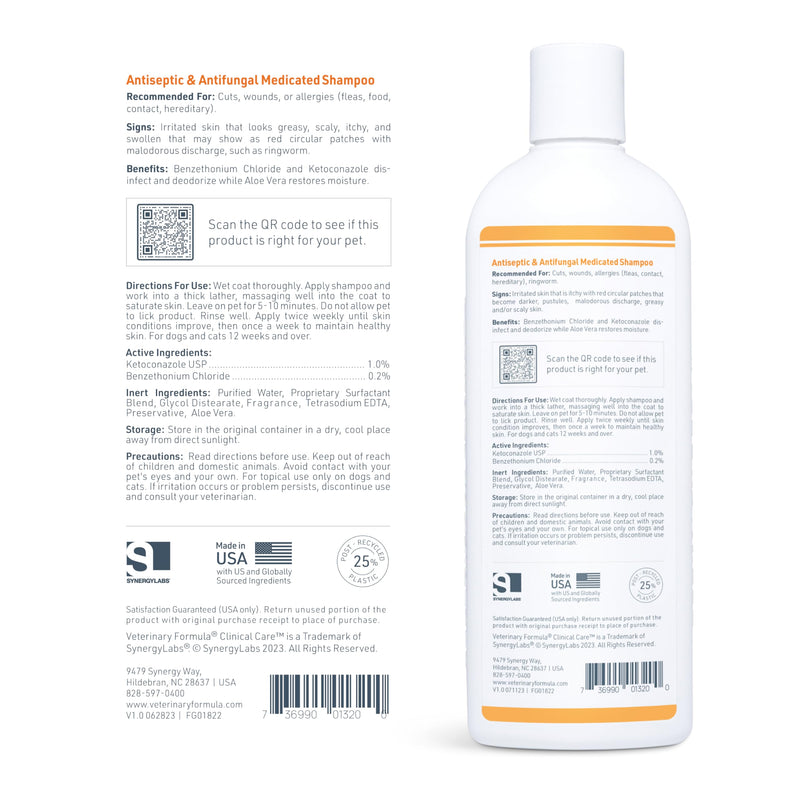 Veterinary Formula Clinical Care Antispetic and Antifungal Shampoo and Spray Pack of 2 - PawsPlanet Australia