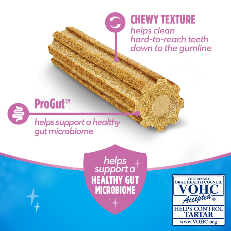 Dentalife Plus Digestive Support Dog Treats for Large Dogs 40 lbs. and up, Cleans Teeth, Freshens Breath, & Supports Healthy Gut, Chicken & Pumpkin Flavor, 7 oz., 6 Chews - 6 ct. Pouch (Pack of 2) 7 Ounce (Pack of 2)