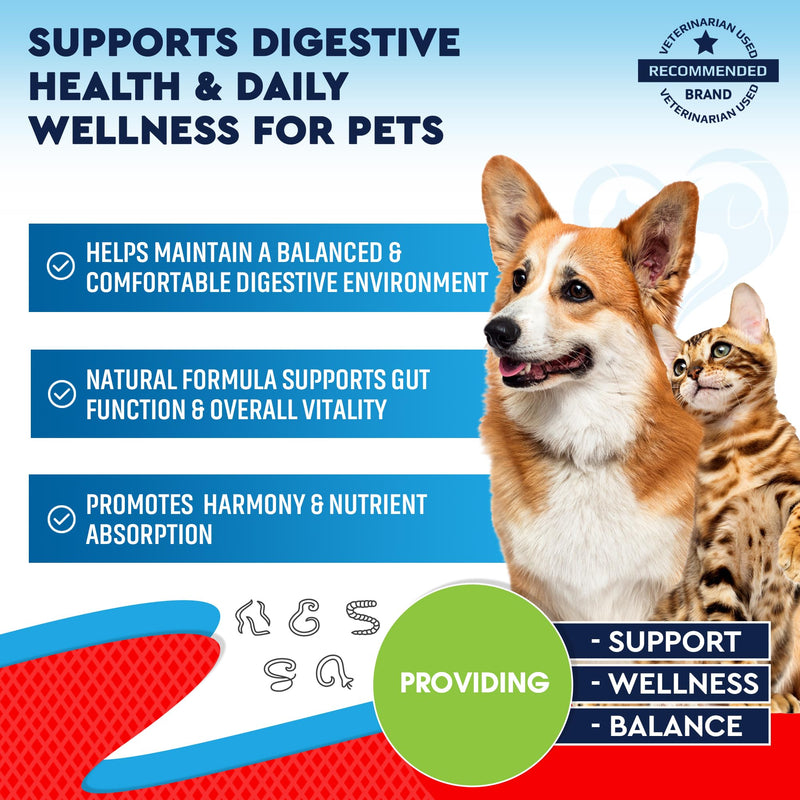 Natural Intestinal Defense for Dogs & Cats – Herbal Cleanse with Wormwood, Black Walnut – Promotes Healthy Gut & Flora Balance – Advanced Broad Spectrum Formula (2 Pack (60 ml + 60ml)) 2 pack (60 ml + 60ml)