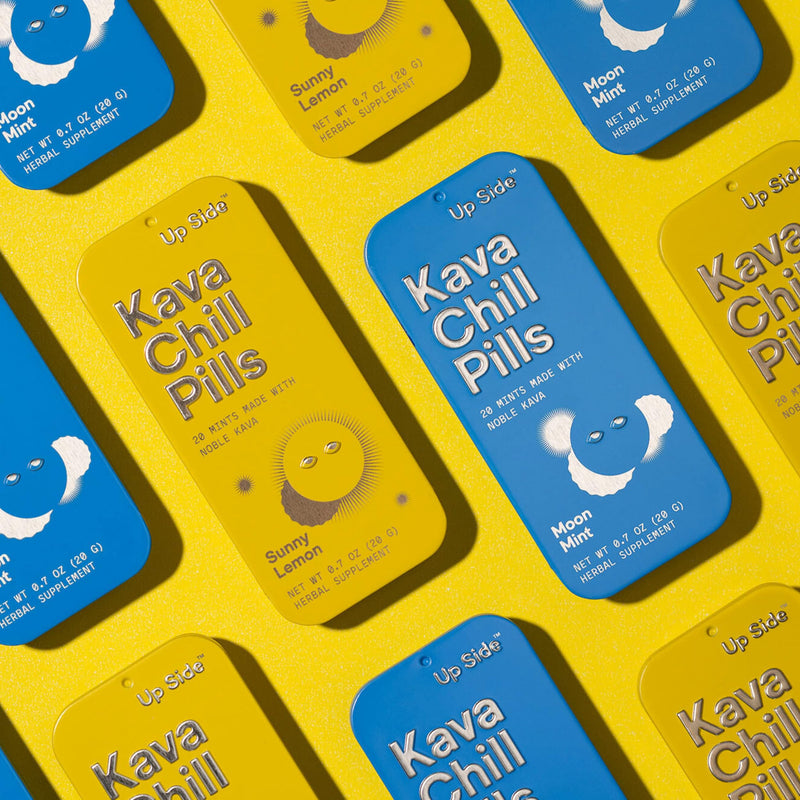 Up Side Kava Chill Pills ‚Äì Kava Kava Extract Candy, Sunny Lemon Flavor, Natural Supplement, Mood, & Relaxation Support ‚Äì 20 Herbal Refreshing Mints 20 Count (Pack of 1) - BeesActive Australia