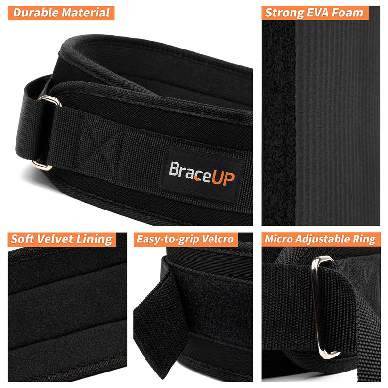 BraceUP Weight Lifting Belt for Men and Women – 4-inch Wide Weight Belt, for Weightlifting, Squat, Deadlift, Power Lifting, Gym Training, and Back Support 29-36 In - BeesActive Australia