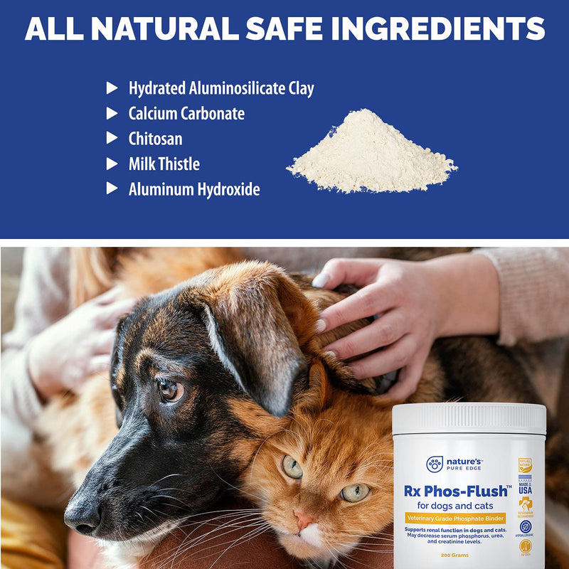 Rx Phos-Flush Phosphate Binder. Extra Large 200 Grams. Dog Kidney and Cat Kidney Support. Feline Urinary Tract Support. Compliments a Renal Failure Dog Food Diet or Cat Renal Support Diet. - BeesActive Australia