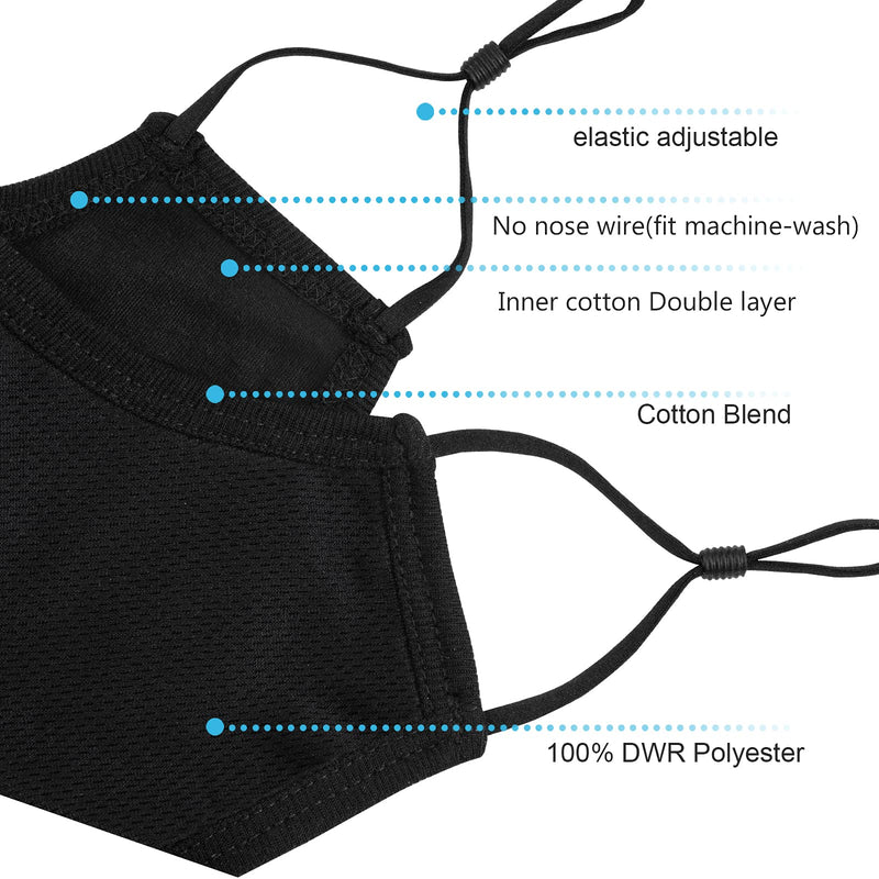 comfso 5-Pack 3-Layer Extra Large Face Masks For Big Face Women Men with Adjustable Ear Loops Reusable and Washable Dust proof (XL/X-Large Size) Extra Large/Xl for Big Face Women/Men