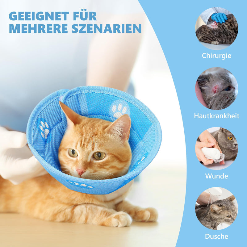 Cat Neck Collar Adjustable, Cat Recovery Collar, Prevents Licking Wounds, Pointed Protective Collar for Cats and Puppies (M) - BeesActive Australia
