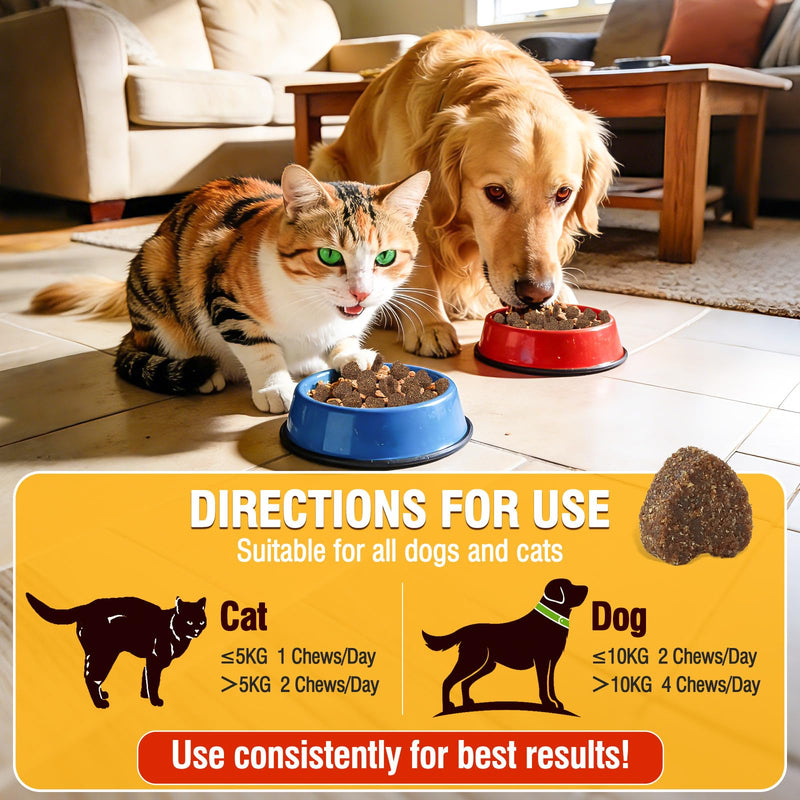 Hip & Joint Health Supplement for Dogs and Cats（150 Chews）,Contains Glucosamine, Plus Chondroitin and MSM, Supports Healthy Joints, For All Breeds and Sizes