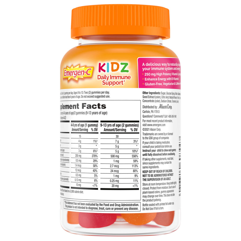 Emergen-C Kidz Daily Immune Support Dietary Supplements,Flavored Gummies with Vitamin C and B Vitamins,Fruit Fiesta Flavored Gummies -,44 Count (Pack of 2) Fruit Fiesta 44 Count (Pack of 2)