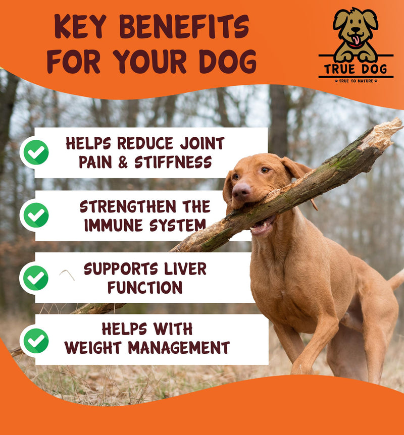 True Dog Pumpkin Powder with Turmeric 100g | Natural Pumpkin Puree Powder for Dogs, Digestive Supplement, Stool Firming, High Fibre Dog Food Topper, Manufactured in the UK