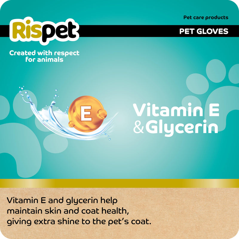 Rispet Disinfectant Glove Wipes for Cleaning Dogs, Cats and Pets, Removes Hair, Cleans and Deodorizes, Disposable Hygiene Gloves, 8 Gloves - BeesActive Australia