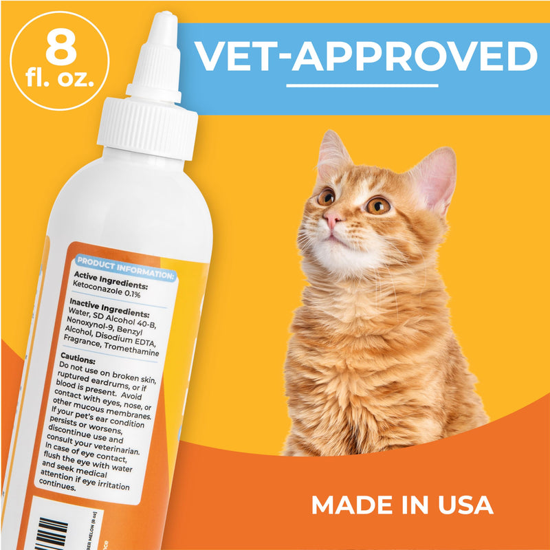 Paw Science Dog Ear Cleaner - Cat & Dog Ear Infection Treatment - Medicated Pet Ear Wash, Flush, and Cleaning Solution for Dogs and Cats - Remedy for Itchy Yeast Relief