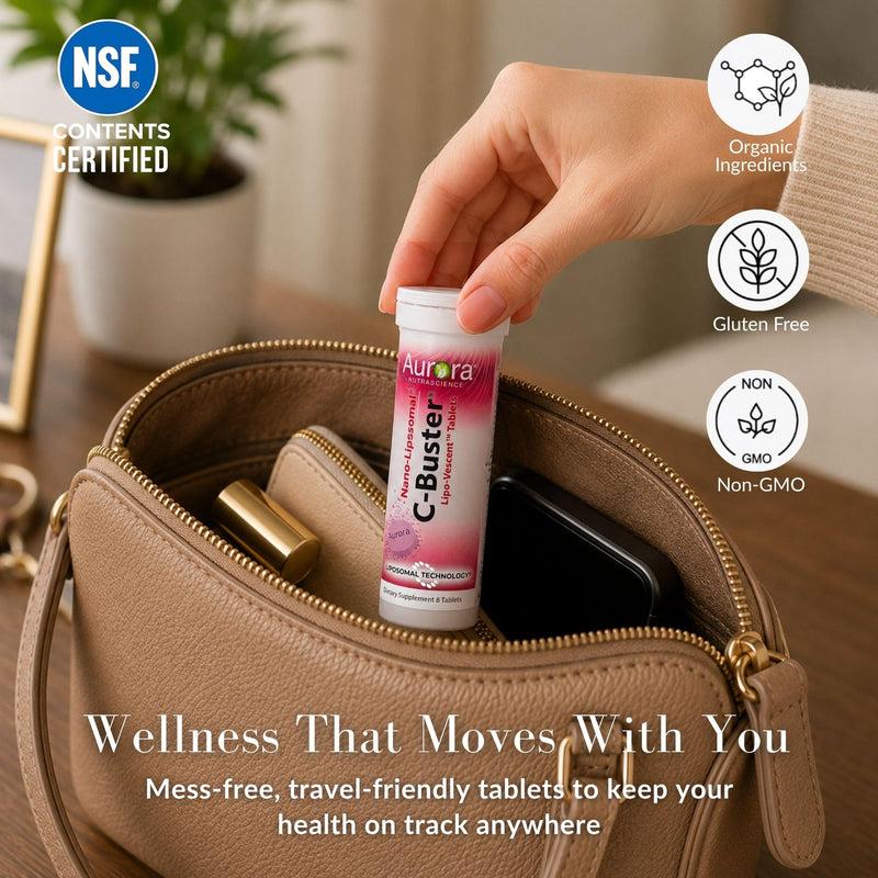 Aurora Nutrascience C-Buster Lipo-Vescent Tablets, 3 Tube Pack | Liposomal High Absorption Immune & Antioxidant Support, Vitamin C, D3, & K2, Supports Skin Health, Sugar & Gluten-Free