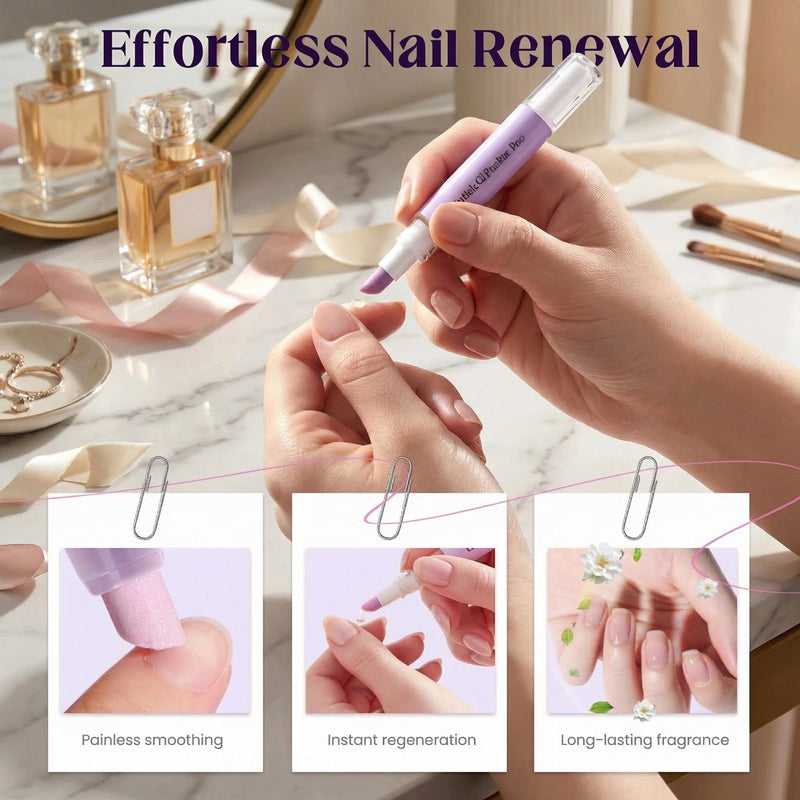 4-in-1 Cuticle Oil Pusher Pen, 2026 New Cuticle Pusher Oil Pen Nail Cuticle Pen Applicator, Cuticles Remover Pens for Dry Damaged Nails, Hangnails, Moisturize Strengthen Brighten (1 Pink+1 Purple) 1 Pink+1 Purple