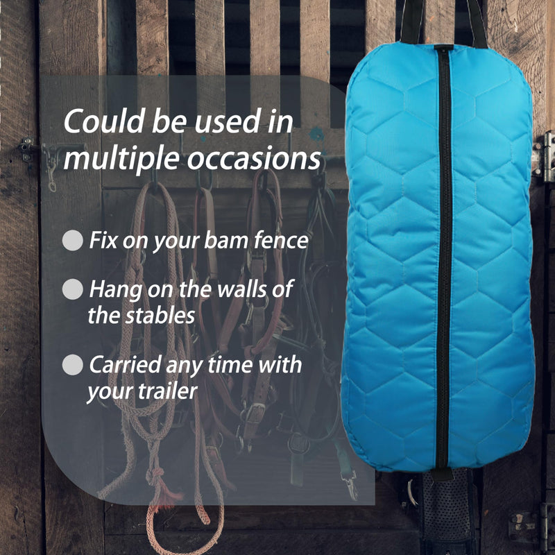 Bridle Bag for Horses, Durable Nylon Bridle Halter Bag with 3 Layers Padded Horse Tack Carry Bag-Large Capacity Protect Tack Sky Blue - BeesActive Australia